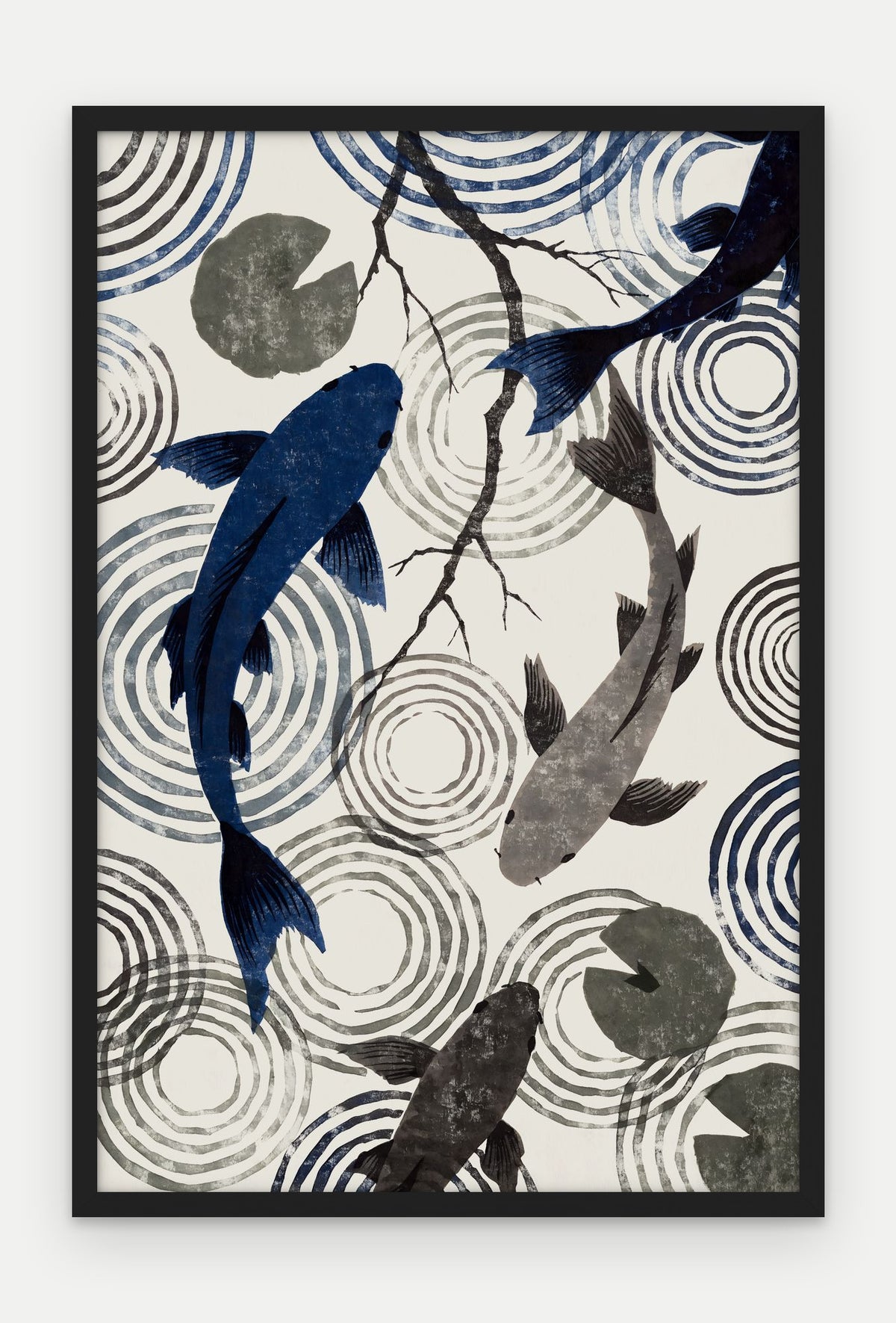 Plakat Koi w ramie, oprawa: drewno czarne, format 40 × 60 cm