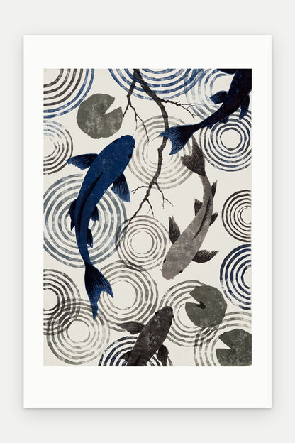 Plakat Koi bez oprawy, z passe-partout, format 40 × 60 cm