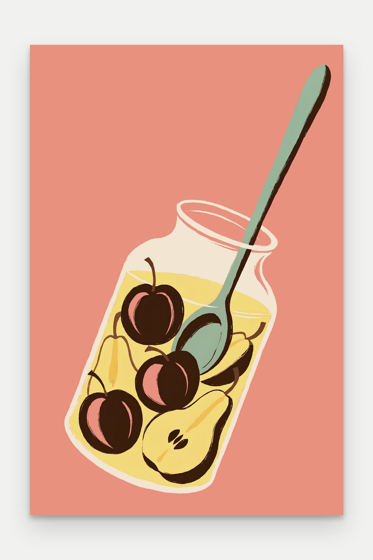 Obraz na płótnie Kompot na blejtramie, bez ramy, format 20 × 30 cm