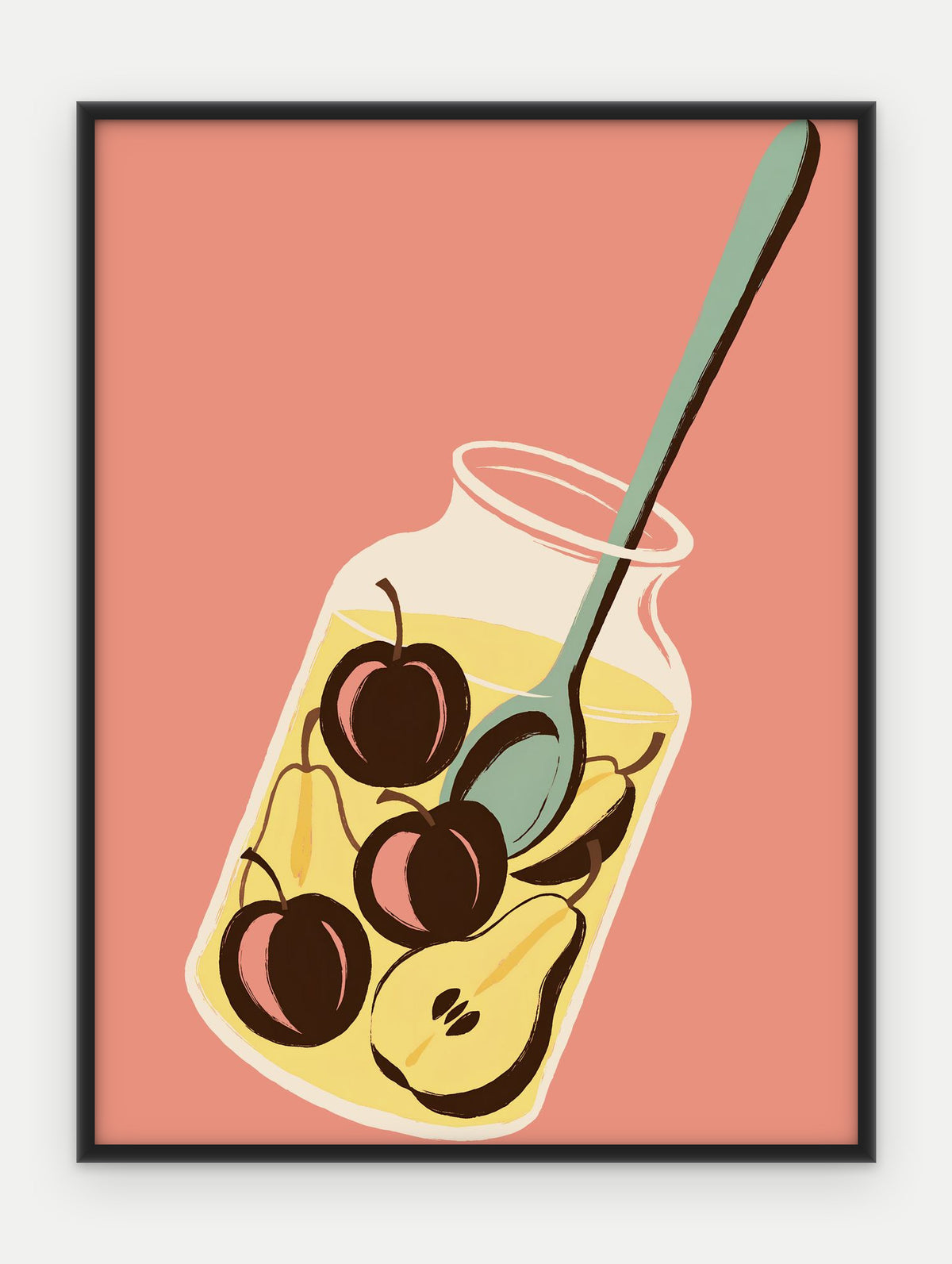 Plakat Kompot w ramie, oprawa: aluminium czarne, format 30 × 40 cm