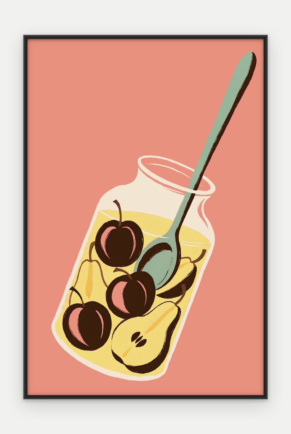 Plakat Kompot w ramie, oprawa: aluminium czarne, format 40 × 60 cm