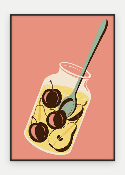 Plakat Kompot w ramie, oprawa: aluminium czarne, format 50 × 70 cm