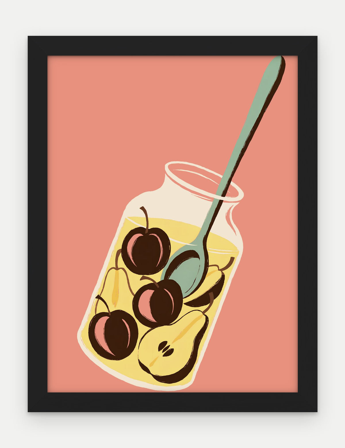 Plakat Kompot w ramie, oprawa: drewno czarne, format 30 × 40 cm