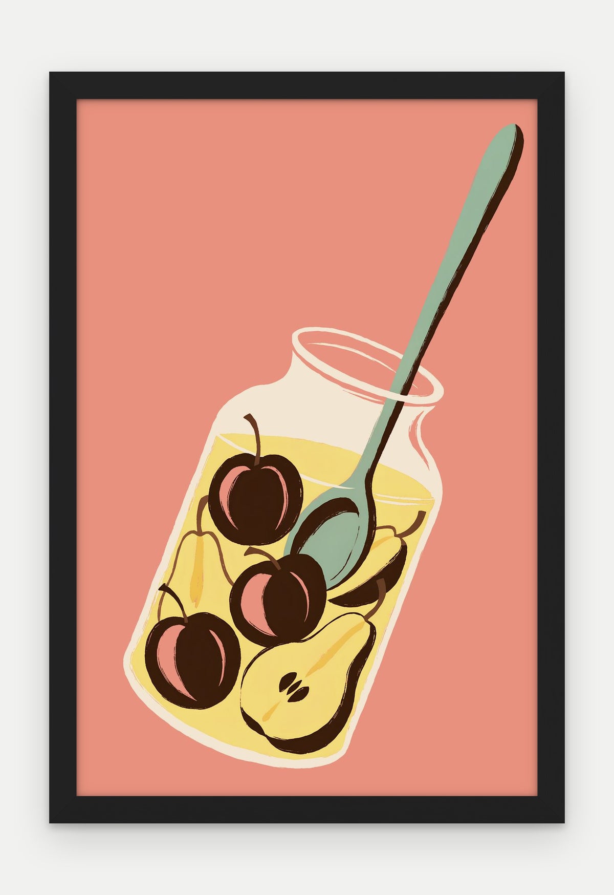 Plakat Kompot w ramie, oprawa: drewno czarne, format 40 × 60 cm