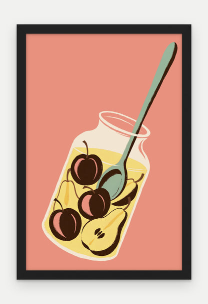 Plakat Kompot w ramie, oprawa: drewno czarne, format 40 × 60 cm