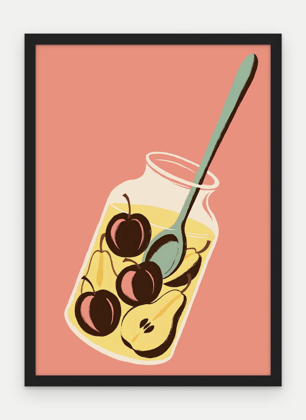 Plakat Kompot w ramie, oprawa: drewno czarne, format 50 × 70 cm