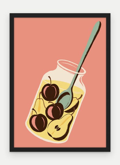 Plakat Kompot w ramie, oprawa: drewno czarne, format 50 × 70 cm