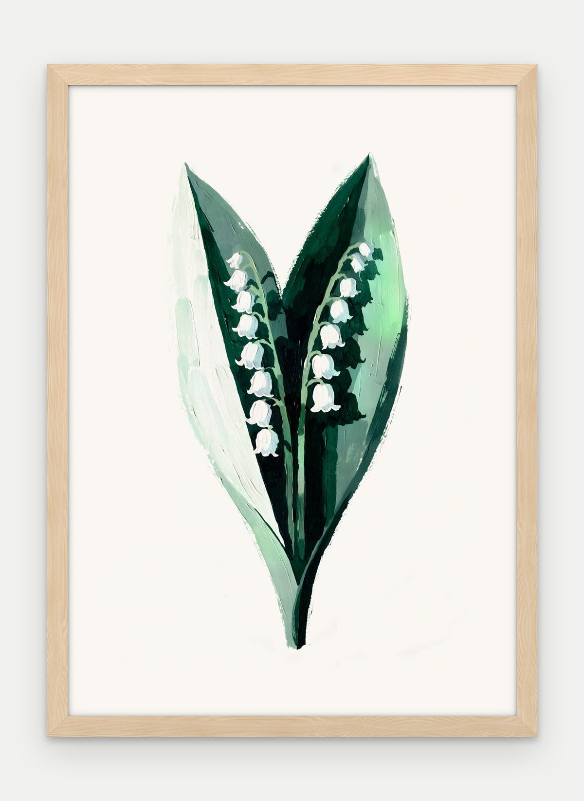 Plakat Konwalia majowa w ramie, oprawa: drewno naturalne, format 50 × 70 cm