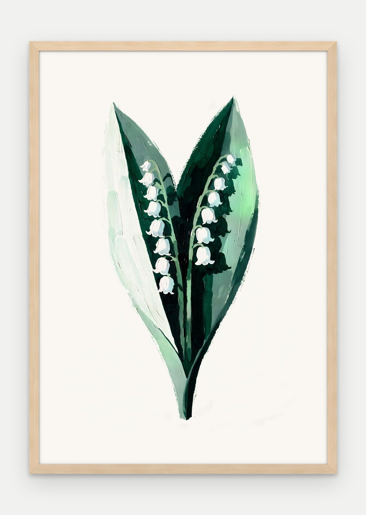 Plakat Konwalia majowa w ramie, oprawa: drewno naturalne, format 70 × 100 cm