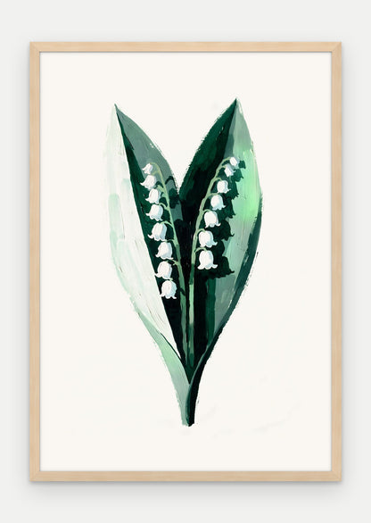 Plakat Konwalia majowa w ramie, oprawa: drewno naturalne, format 70 × 100 cm