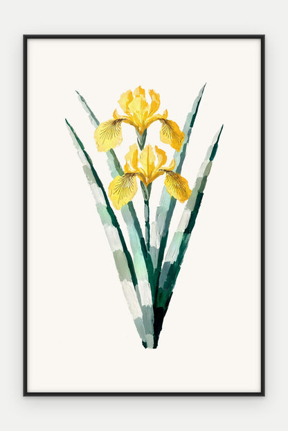 Plakat Irys żółty w ramie, oprawa: aluminium czarne, format 40 × 60 cm