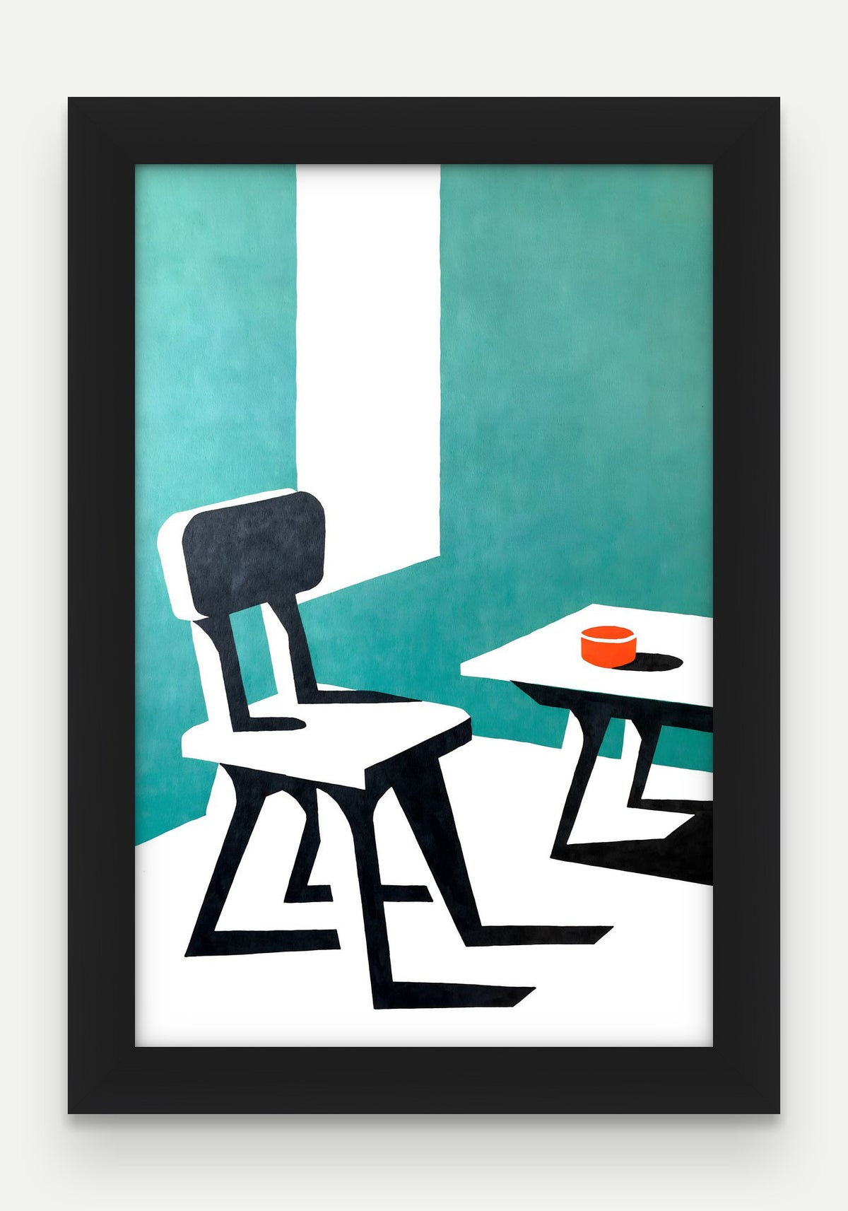 Obraz na płótnie Krzeslo w ramie, oprawa: drewno czarne, format 20 × 30 cm