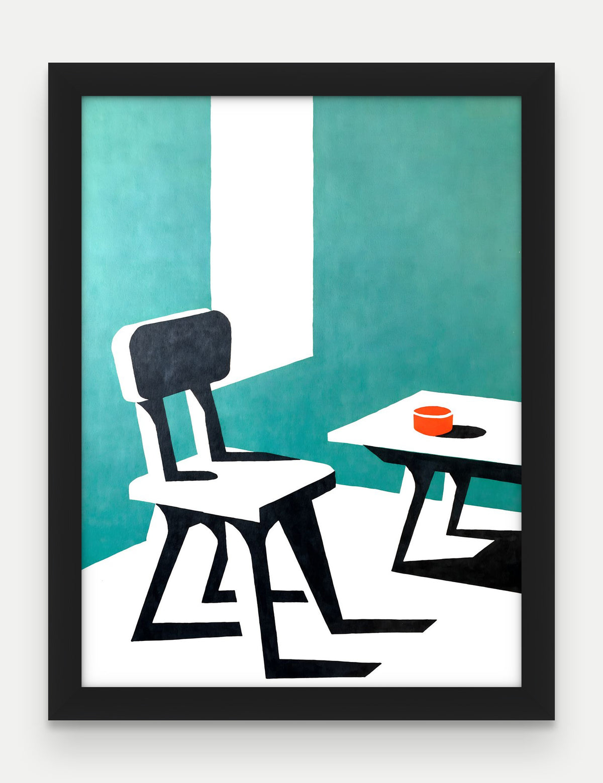 Obraz na płótnie Krzeslo w ramie, oprawa: drewno czarne, format 30 × 40 cm