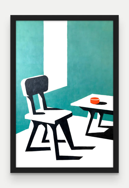 Obraz na płótnie Krzeslo w ramie, oprawa: drewno czarne, format 40 × 60 cm