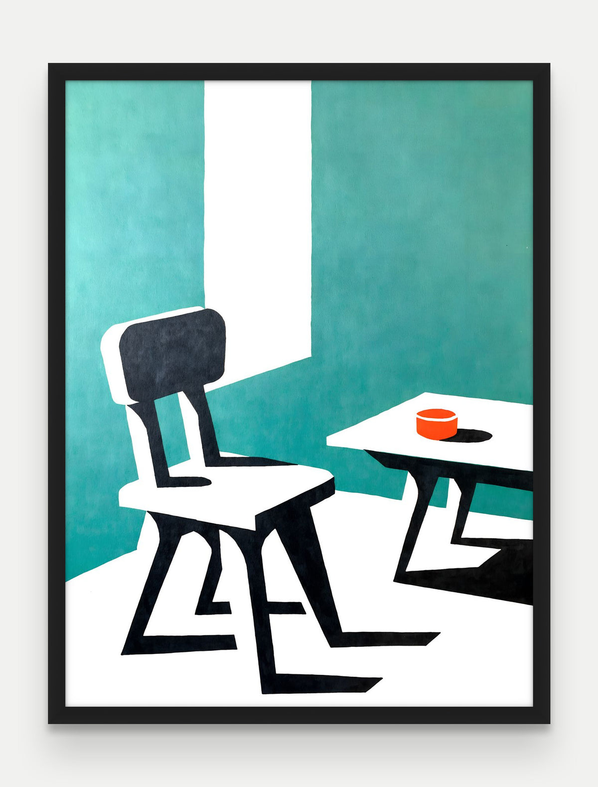 Obraz na płótnie Krzeslo w ramie, oprawa: drewno czarne, format 60 × 80 cm
