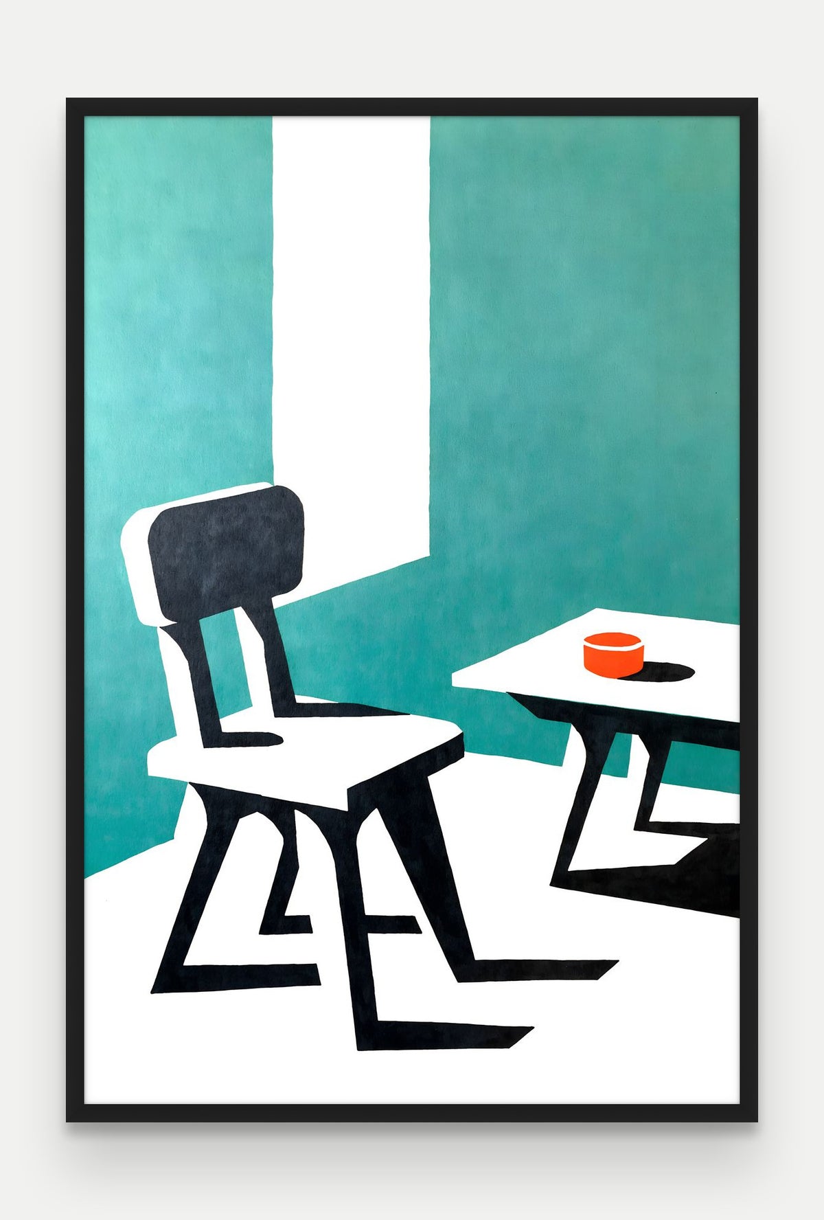 Obraz na płótnie Krzeslo w ramie, oprawa: drewno czarne, format 80 × 120 cm