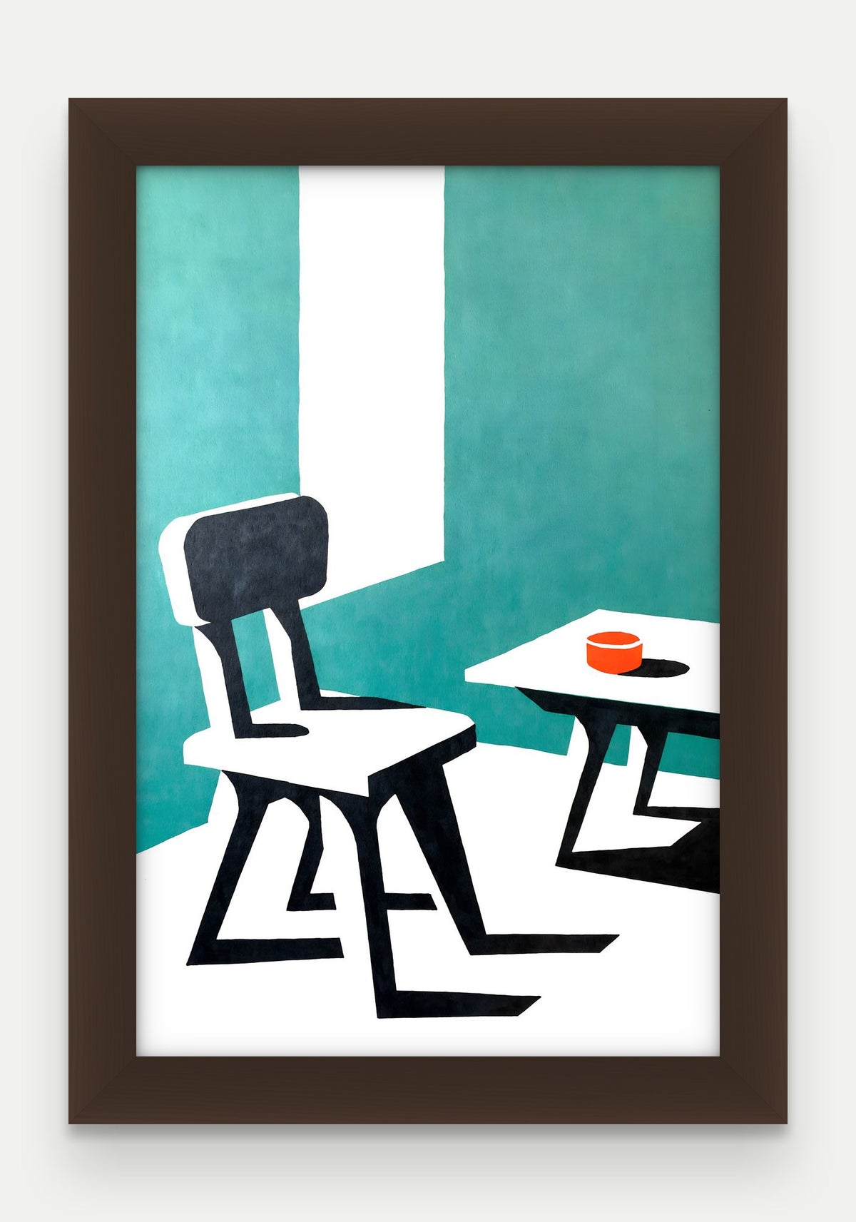 Obraz na płótnie Krzeslo w ramie, oprawa: drewno brązowe, format 20 × 30 cm