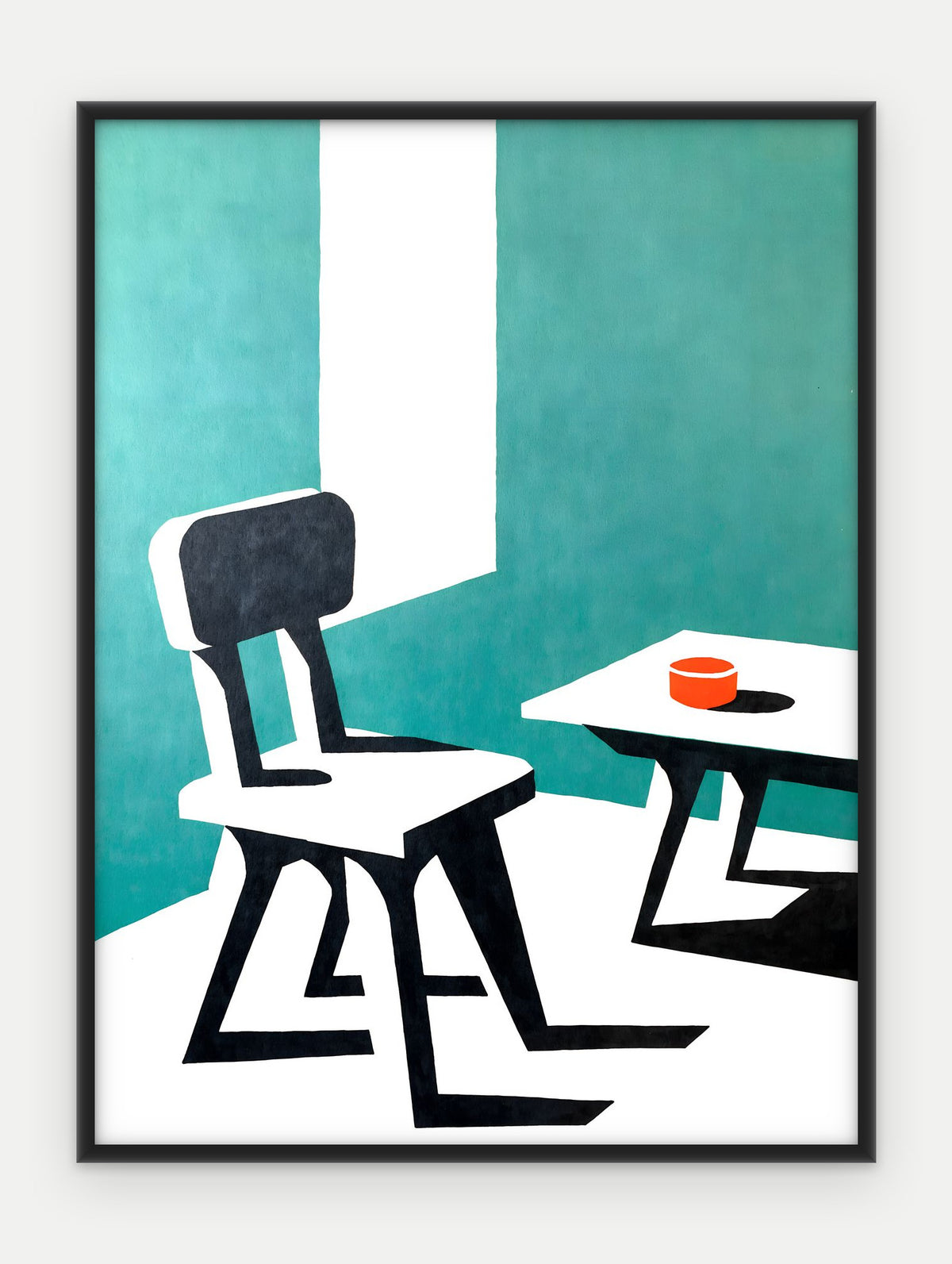 Plakat Krzesło w ramie, oprawa: aluminium czarne, format 30 × 40 cm