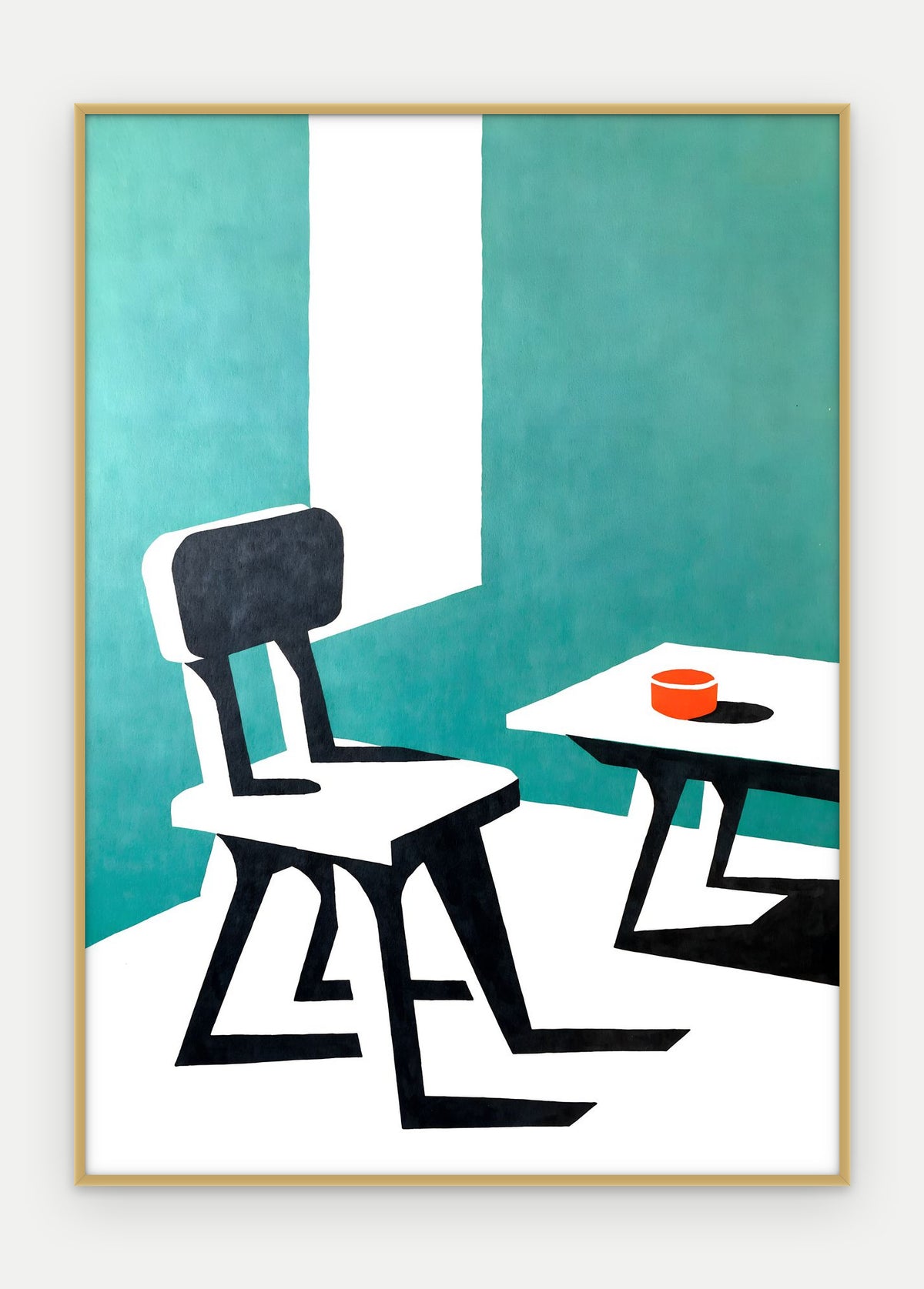 Plakat Krzesło w ramie, oprawa: aluminium złote, format 50 × 70 cm