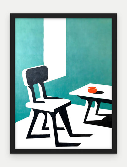 Plakat Krzesło w ramie, oprawa: drewno czarne, format 30 × 40 cm