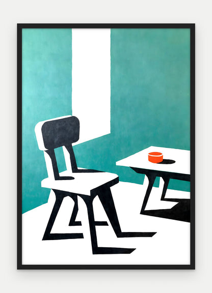 Plakat Krzesło w ramie, oprawa: drewno czarne, format 50 × 70 cm