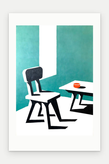 Plakat Krzesło bez oprawy, z passe-partout, format 40 × 60 cm