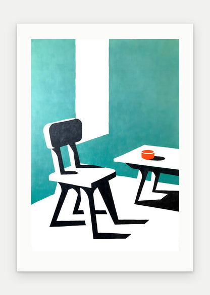 Plakat Krzesło bez oprawy, z passe-partout, format 50 × 70 cm