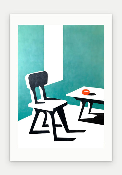 Plakat Krzesło bez oprawy, z passe-partout, format 70 × 100 cm