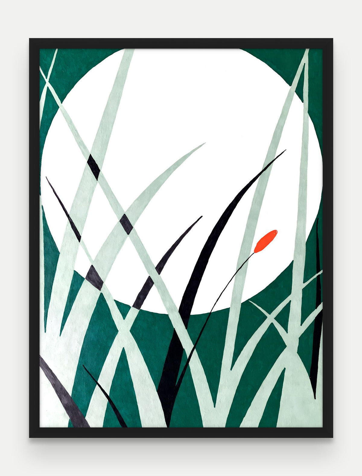Obraz na płótnie Ksiezyc w ramie, oprawa: drewno czarne, format 60 × 80 cm