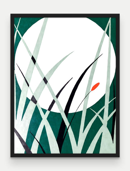 Obraz na płótnie Ksiezyc w ramie, oprawa: drewno czarne, format 60 × 80 cm