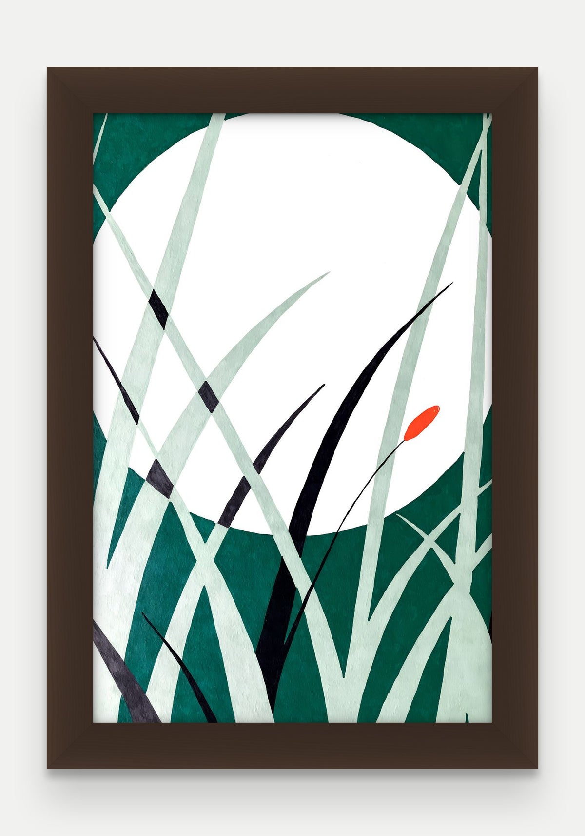 Obraz na płótnie Ksiezyc w ramie, oprawa: drewno brązowe, format 20 × 30 cm