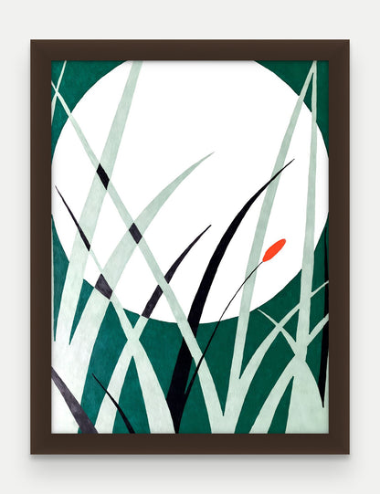 Obraz na płótnie Ksiezyc w ramie, oprawa: drewno brązowe, format 30 × 40 cm