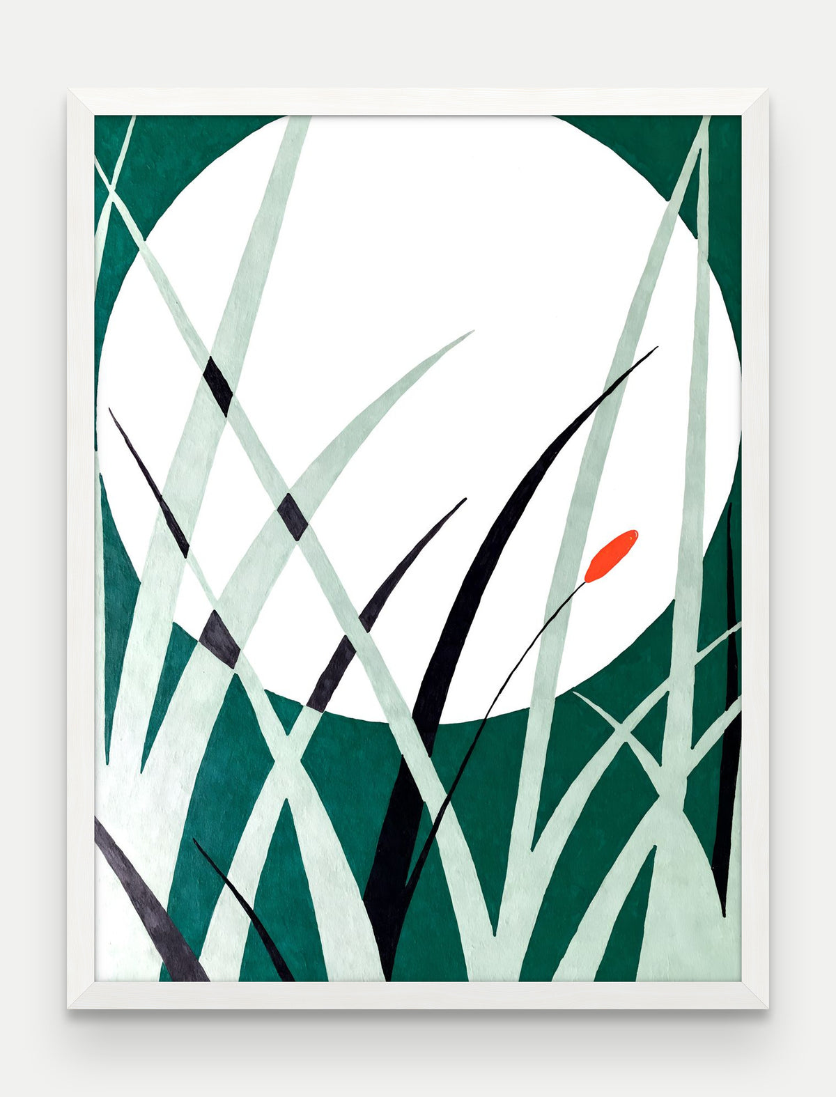 Obraz na płótnie Ksiezyc w ramie, oprawa: drewno białe, format 60 × 80 cm