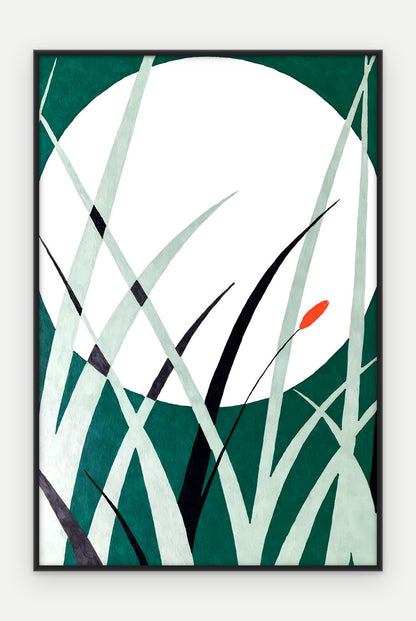 Plakat Księżyc w ramie, oprawa: aluminium czarne, format 40 × 60 cm