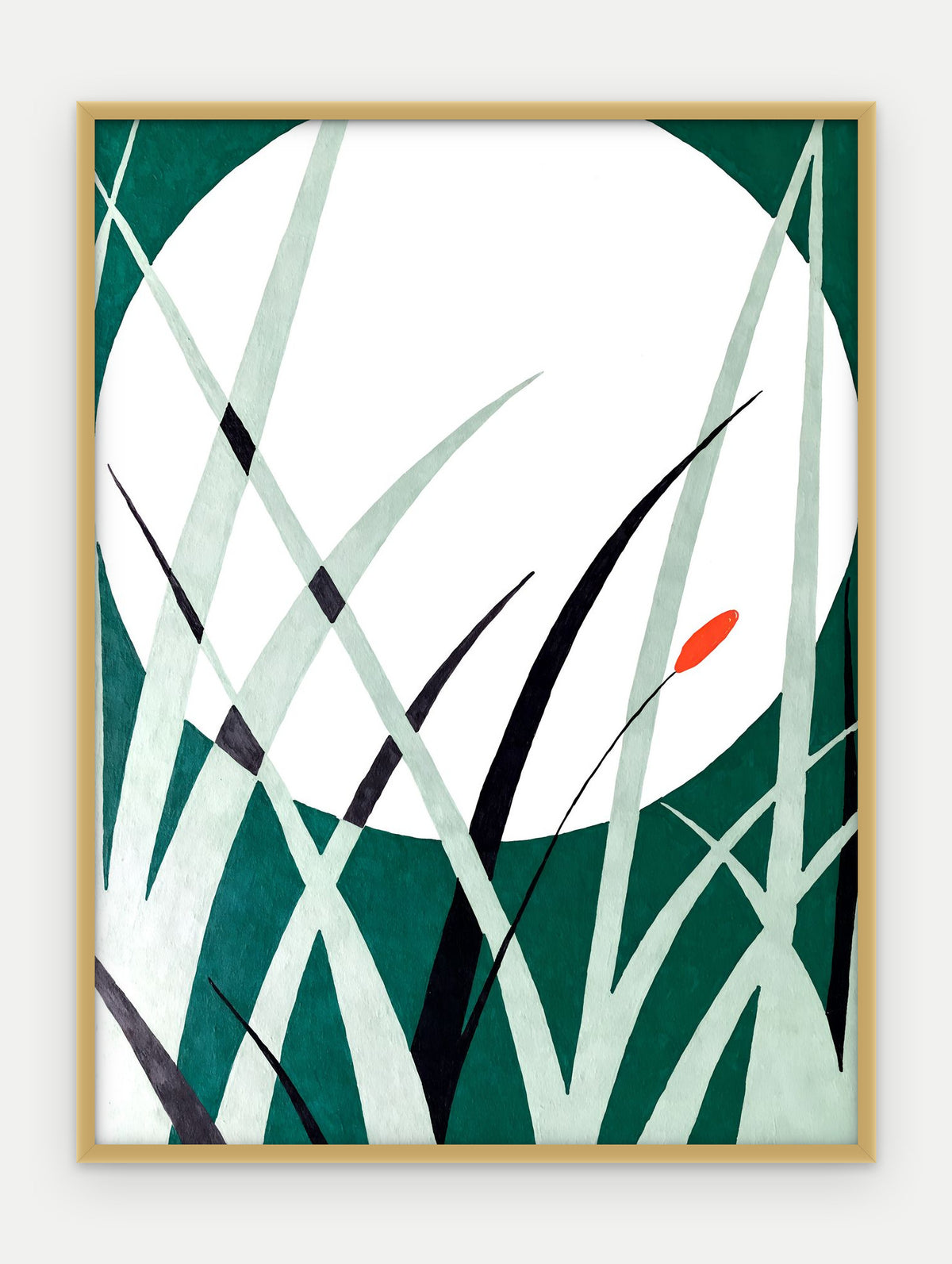 Plakat Księżyc w ramie, oprawa: aluminium złote, format 30 × 40 cm