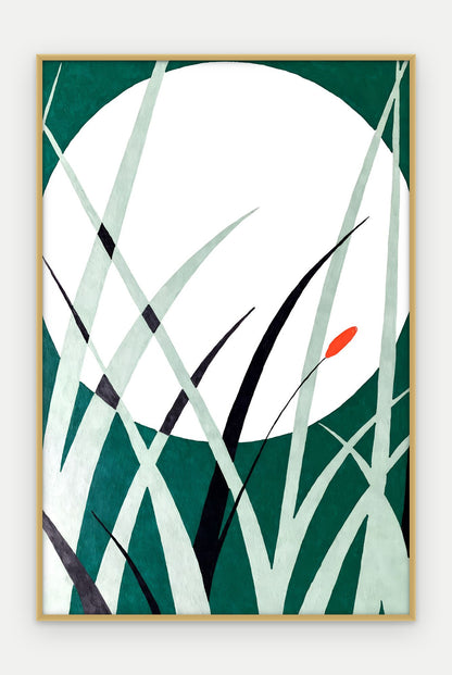 Plakat Księżyc w ramie, oprawa: aluminium złote, format 40 × 60 cm