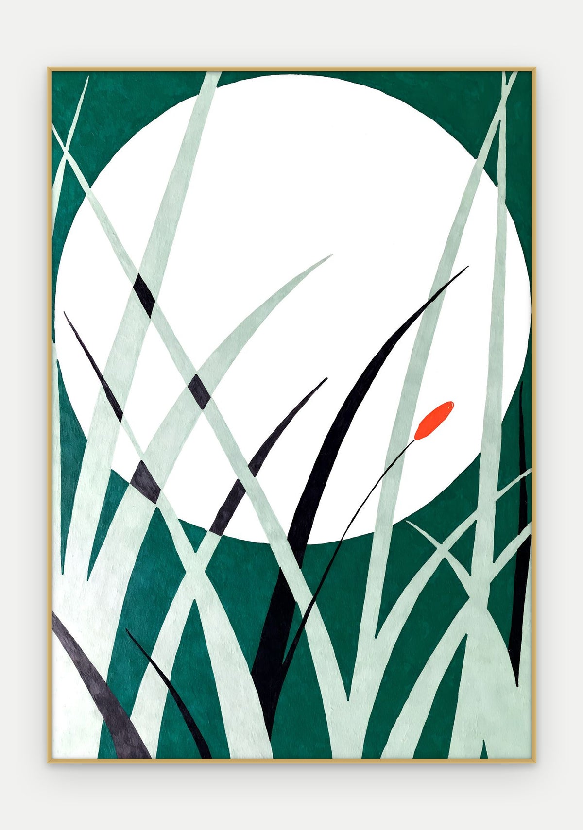 Plakat Księżyc w ramie, oprawa: aluminium złote, format 70 × 100 cm