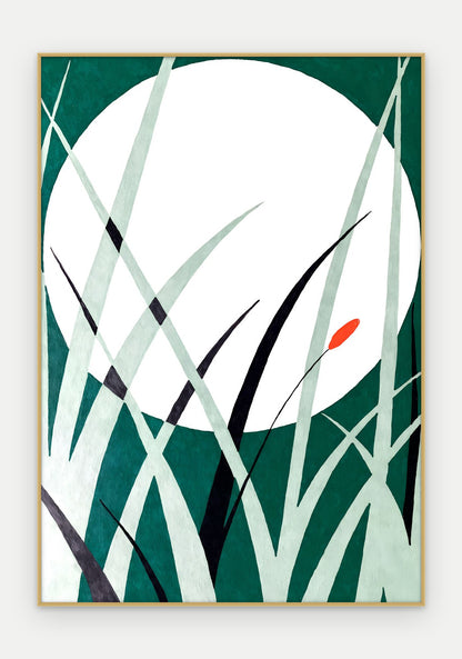 Plakat Księżyc w ramie, oprawa: aluminium złote, format 70 × 100 cm