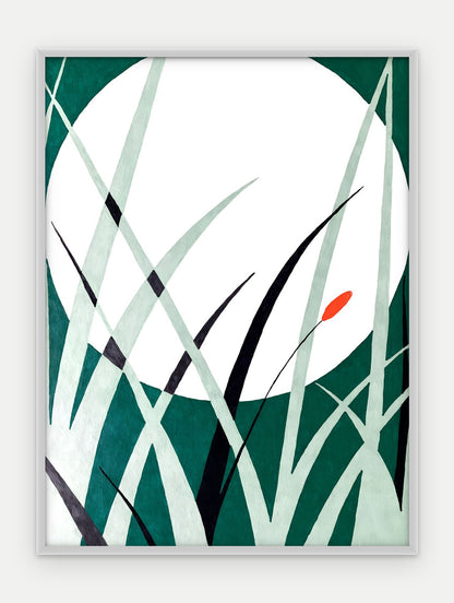Plakat Księżyc w ramie, oprawa: aluminium srebrne, format 30 × 40 cm