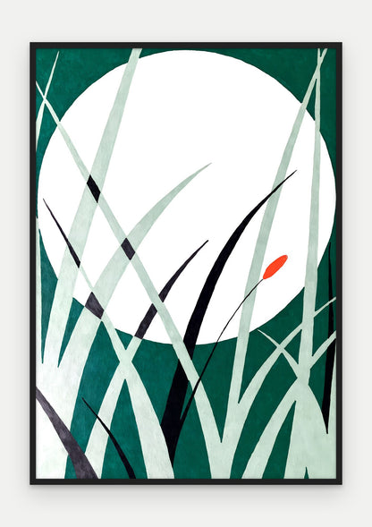 Plakat Księżyc w ramie, oprawa: drewno czarne, format 70 × 100 cm