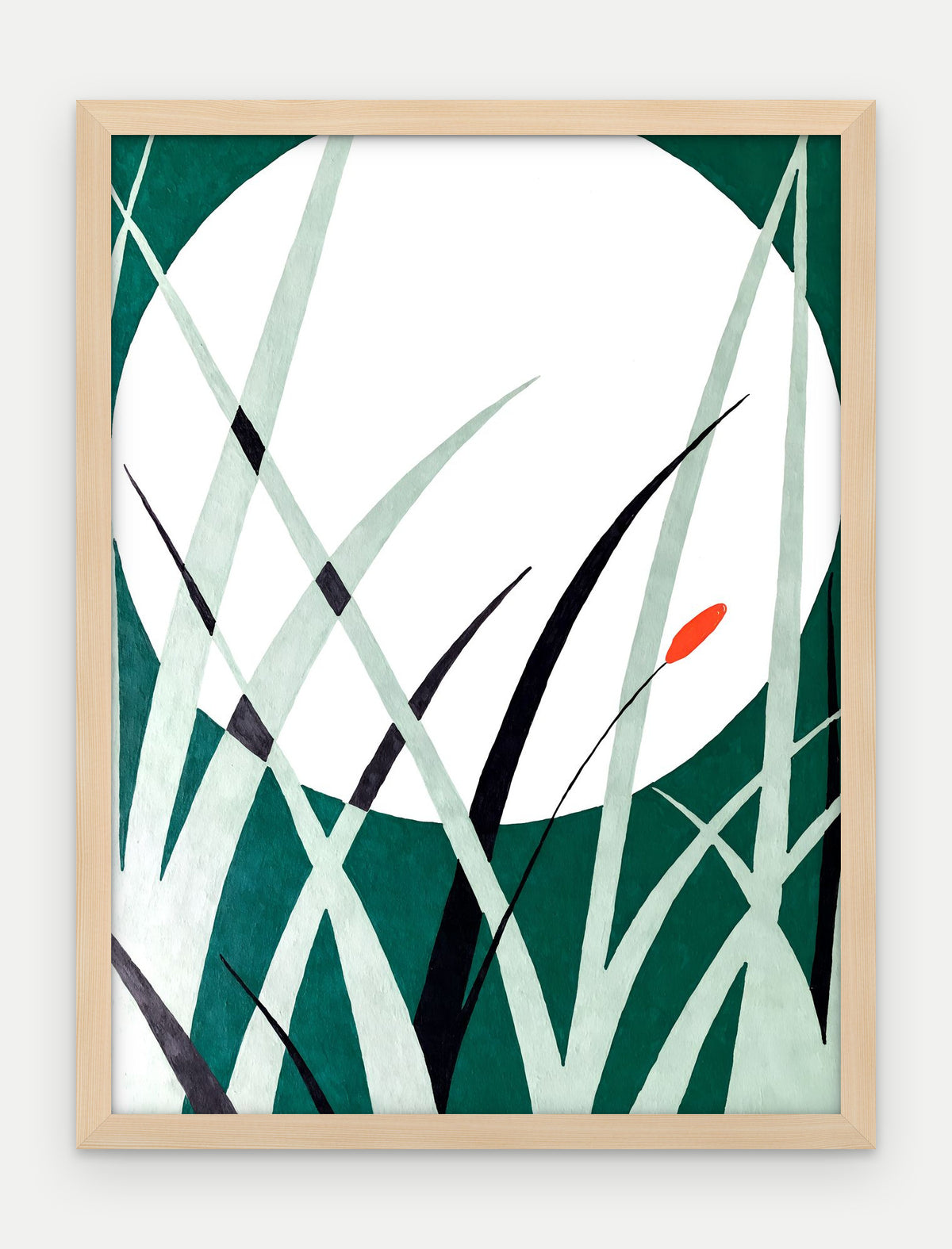 Plakat Księżyc w ramie, oprawa: drewno naturalne, format 30 × 40 cm