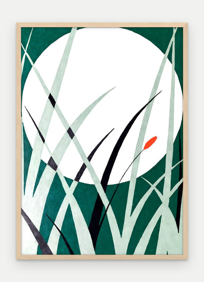 Plakat Księżyc w ramie, oprawa: drewno naturalne, format 50 × 70 cm