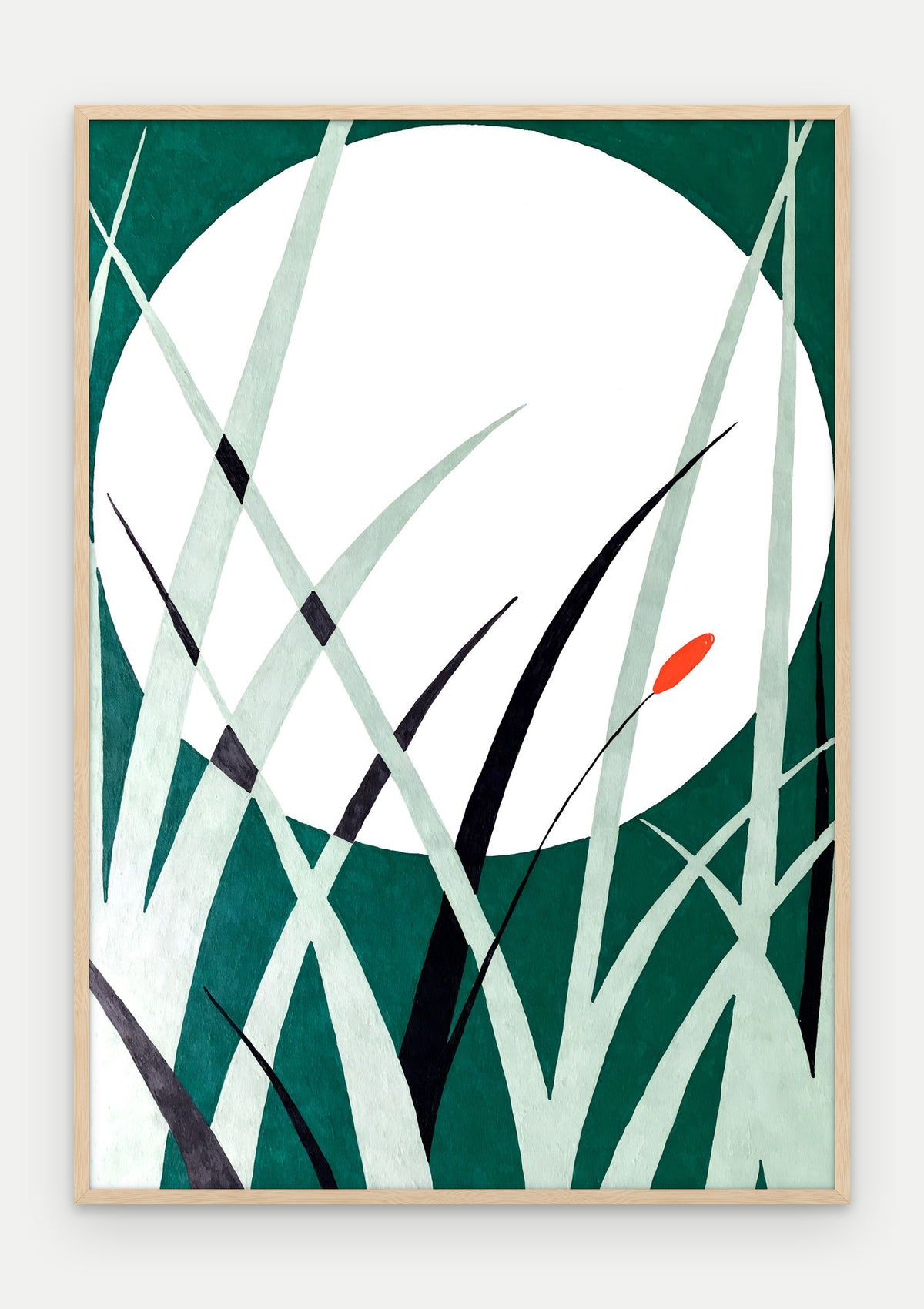 Plakat Księżyc w ramie, oprawa: drewno naturalne, format 70 × 100 cm