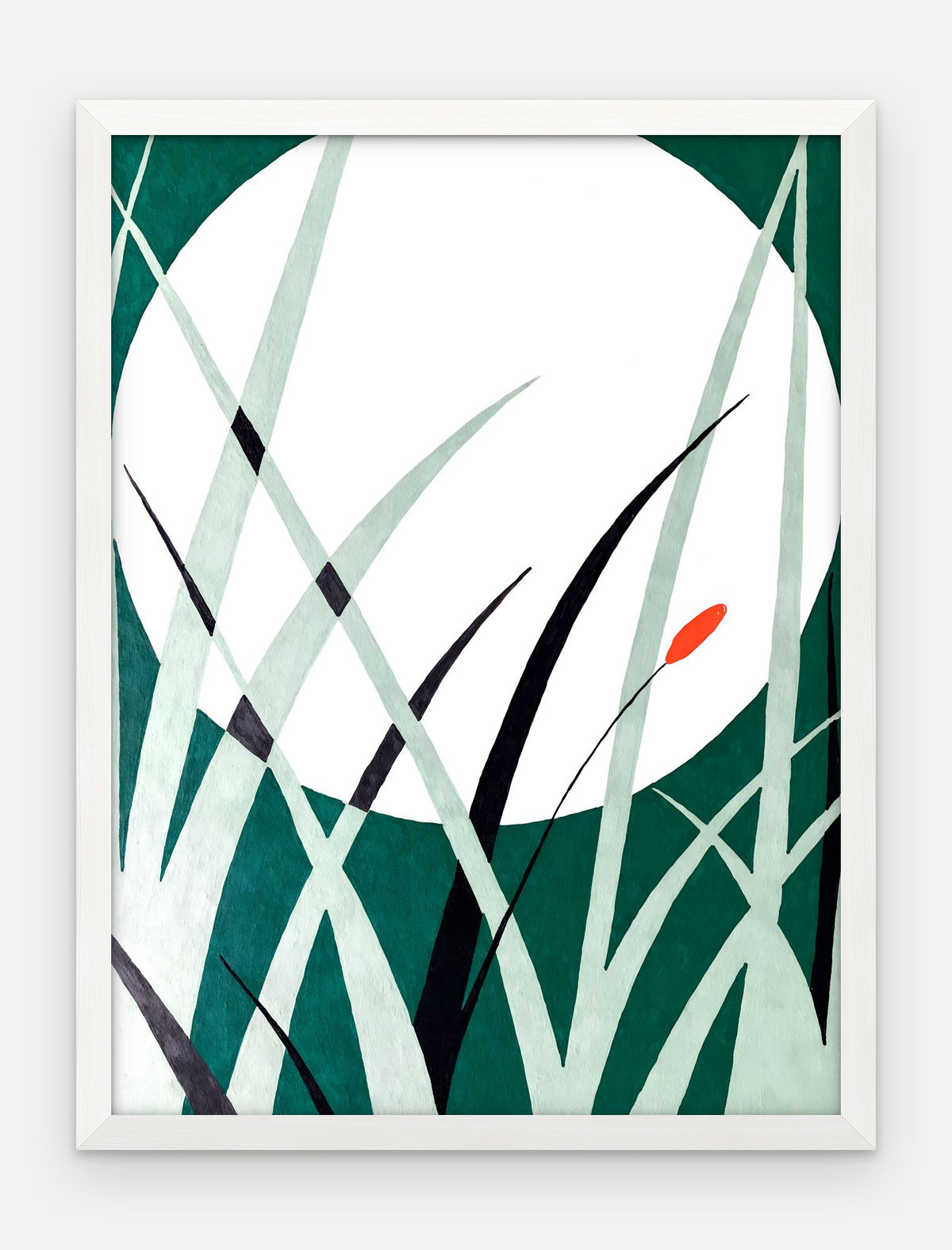 Plakat Księżyc w ramie, oprawa: drewno białe, format 30 × 40 cm