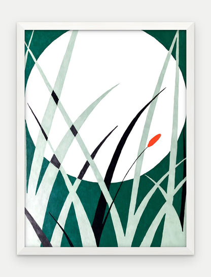Plakat Księżyc w ramie, oprawa: drewno białe, format 30 × 40 cm