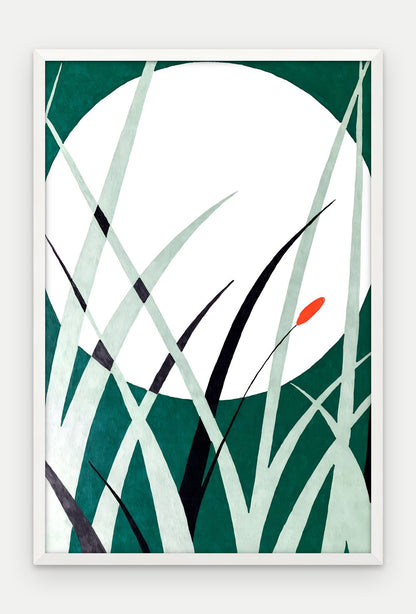 Plakat Księżyc w ramie, oprawa: drewno białe, format 40 × 60 cm