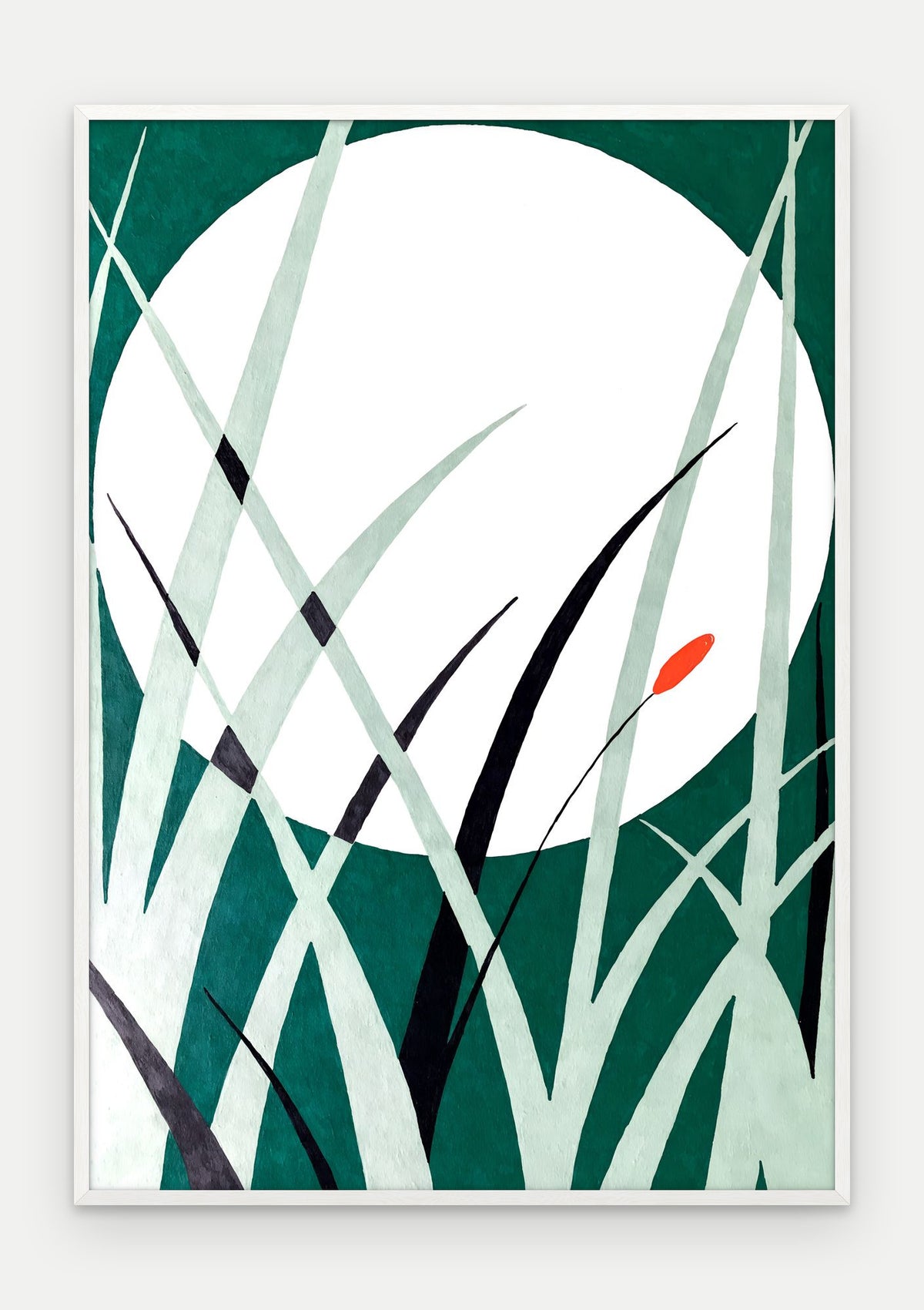 Plakat Księżyc w ramie, oprawa: drewno białe, format 70 × 100 cm
