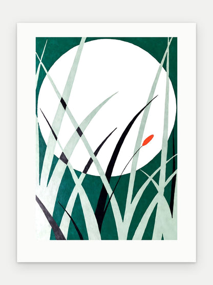 Plakat Księżyc bez oprawy, z passe-partout, format 30 × 40 cm