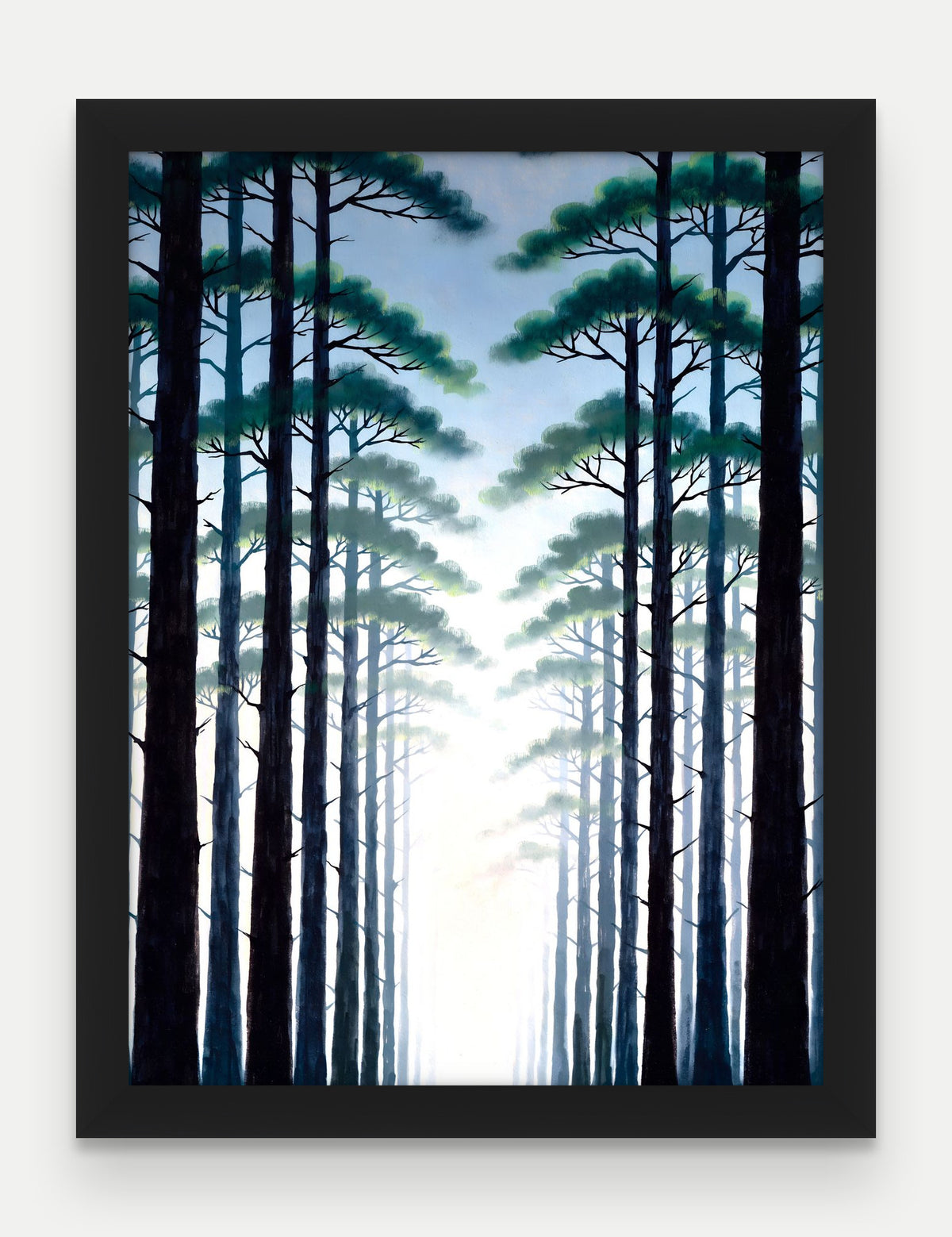 Obraz na płótnie Las w ramie, oprawa: drewno czarne, format 30 × 40 cm