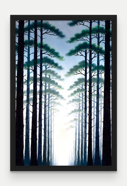 Obraz na płótnie Las w ramie, oprawa: drewno czarne, format 40 × 60 cm